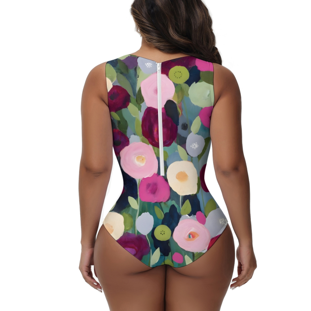 Colorful Floral One-Piece Swimsuit