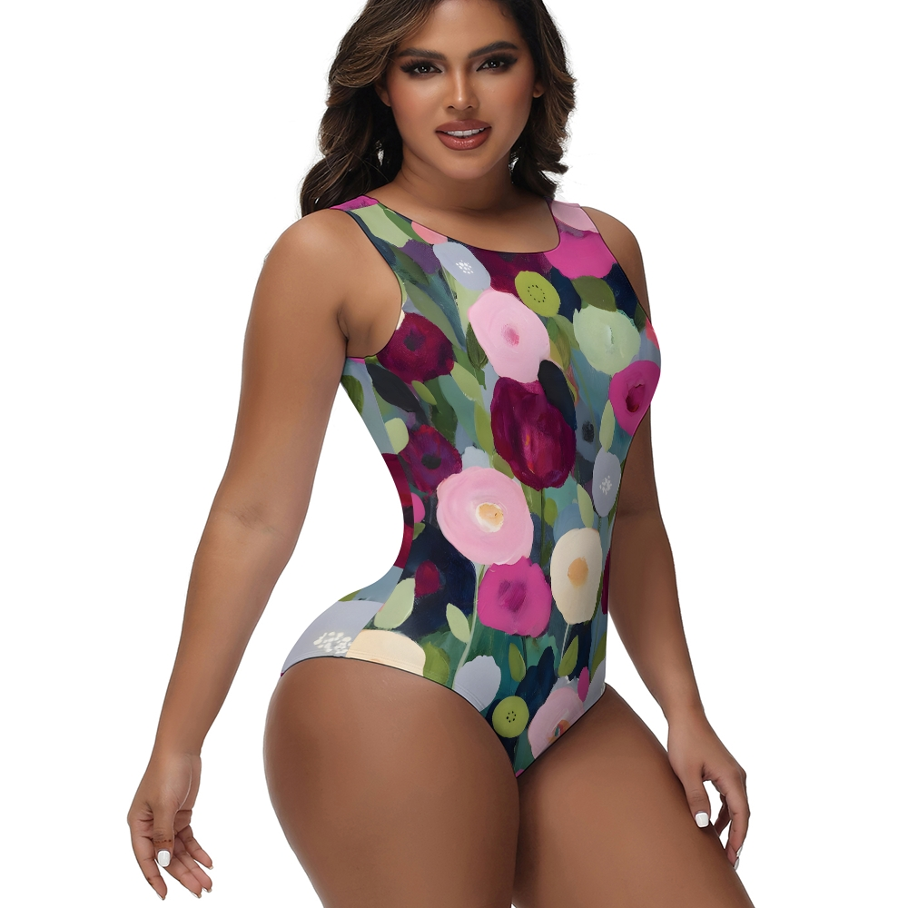 Colorful Floral One-Piece Swimsuit