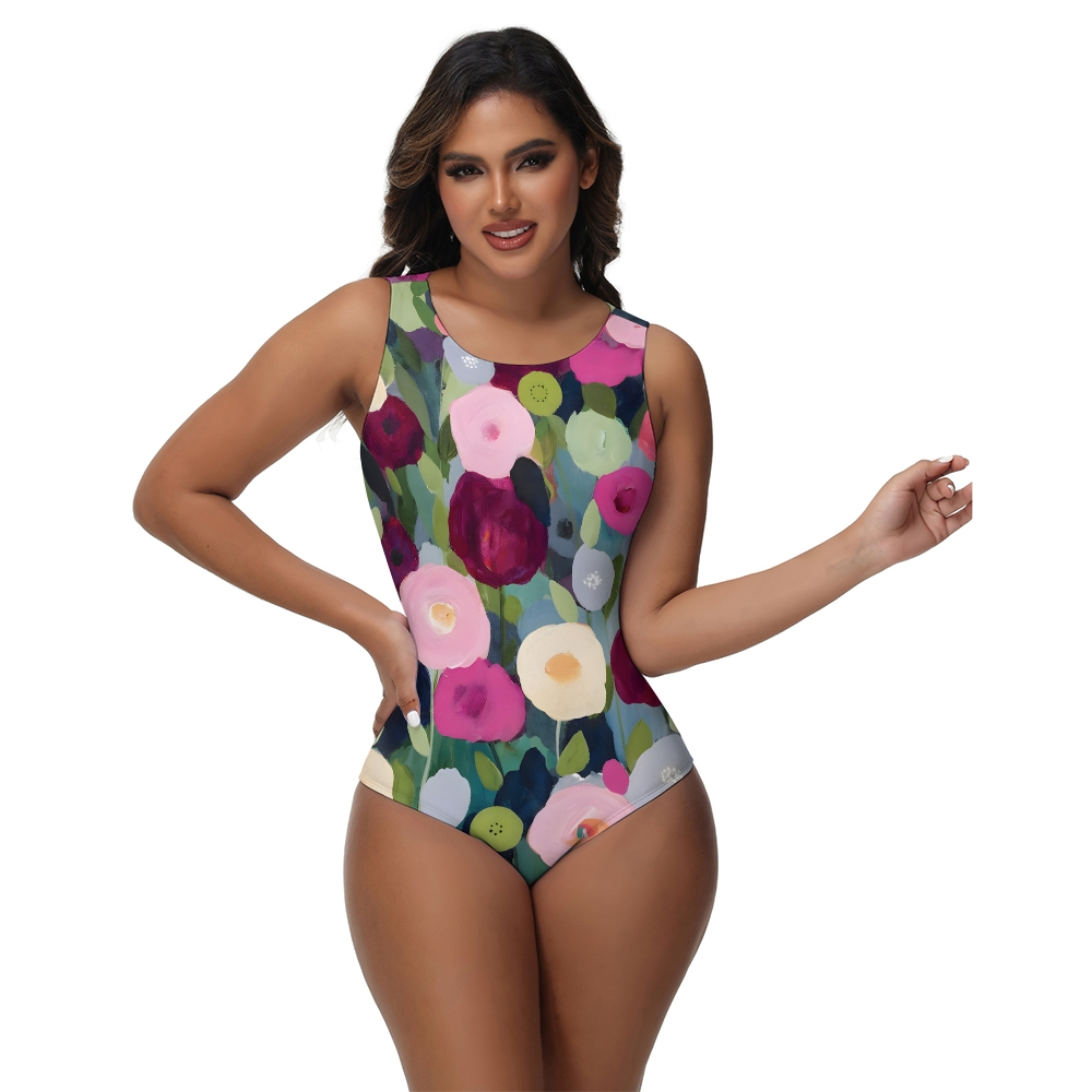 Colorful Floral One-Piece Swimsuit