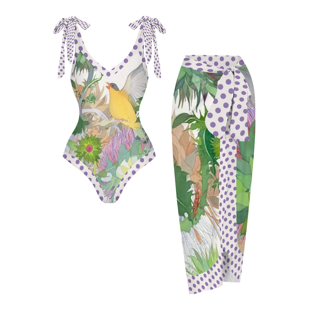 Women's Lush Floral Print One Piece Swimsuits and Cover Ups