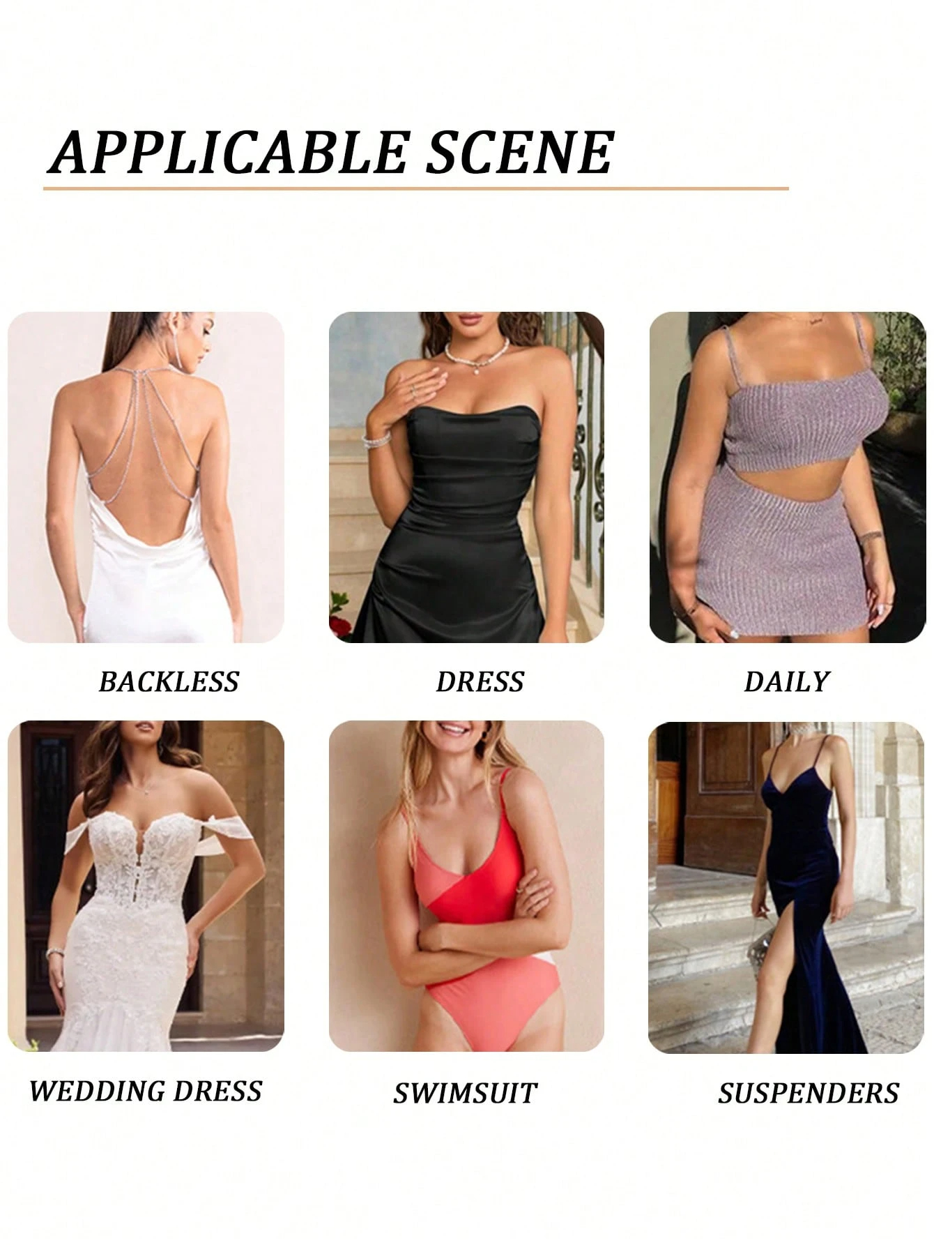 Silicone Invisible Bikini Strap Self-Adhesive Cute Seamless Inserted Chest Pad