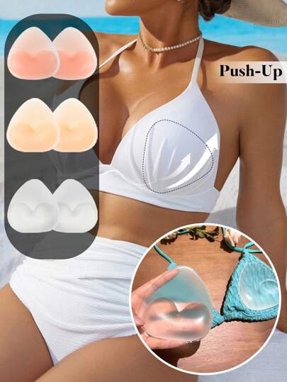 Silicone Invisible Bikini Strap Self-Adhesive Cute Seamless Inserted Chest Pad