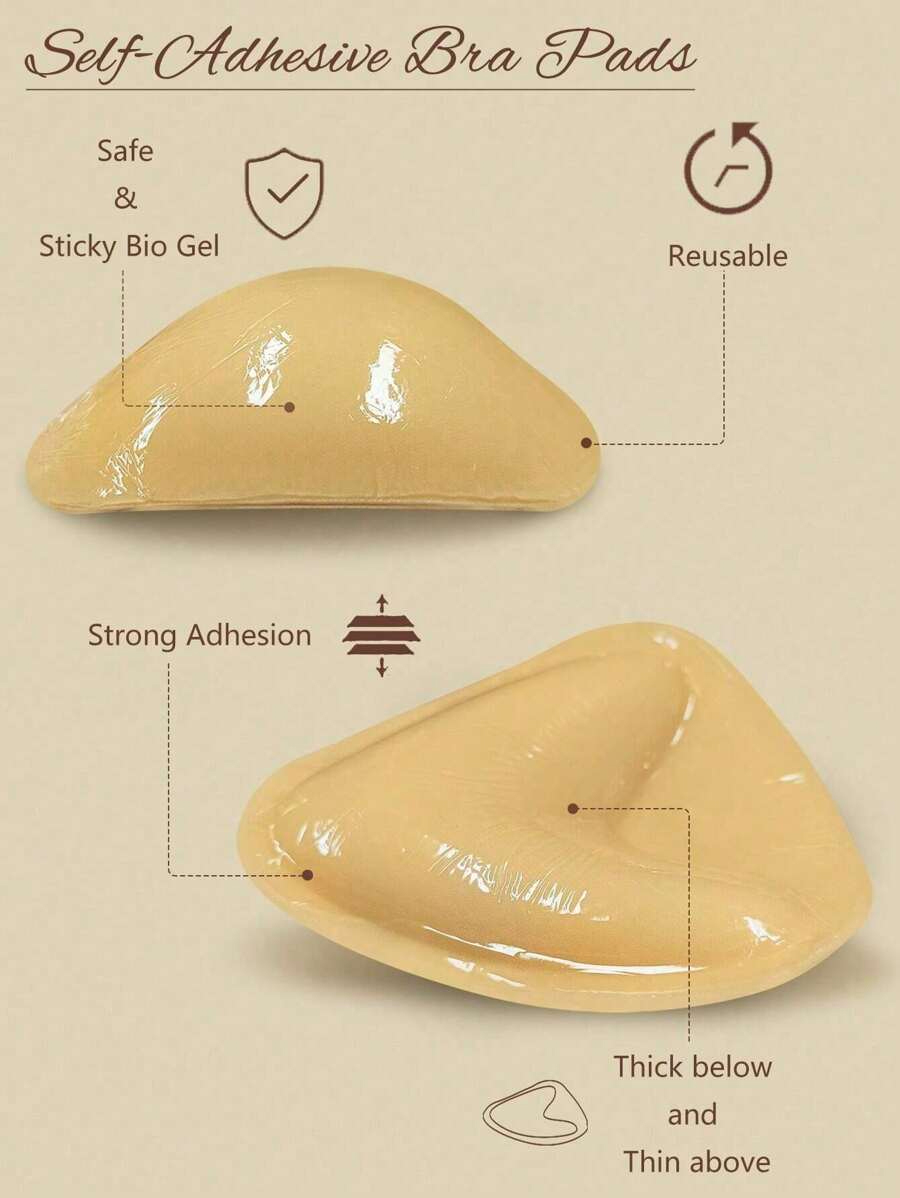 Silicone Gathering Invisible Triangular Chest Pad