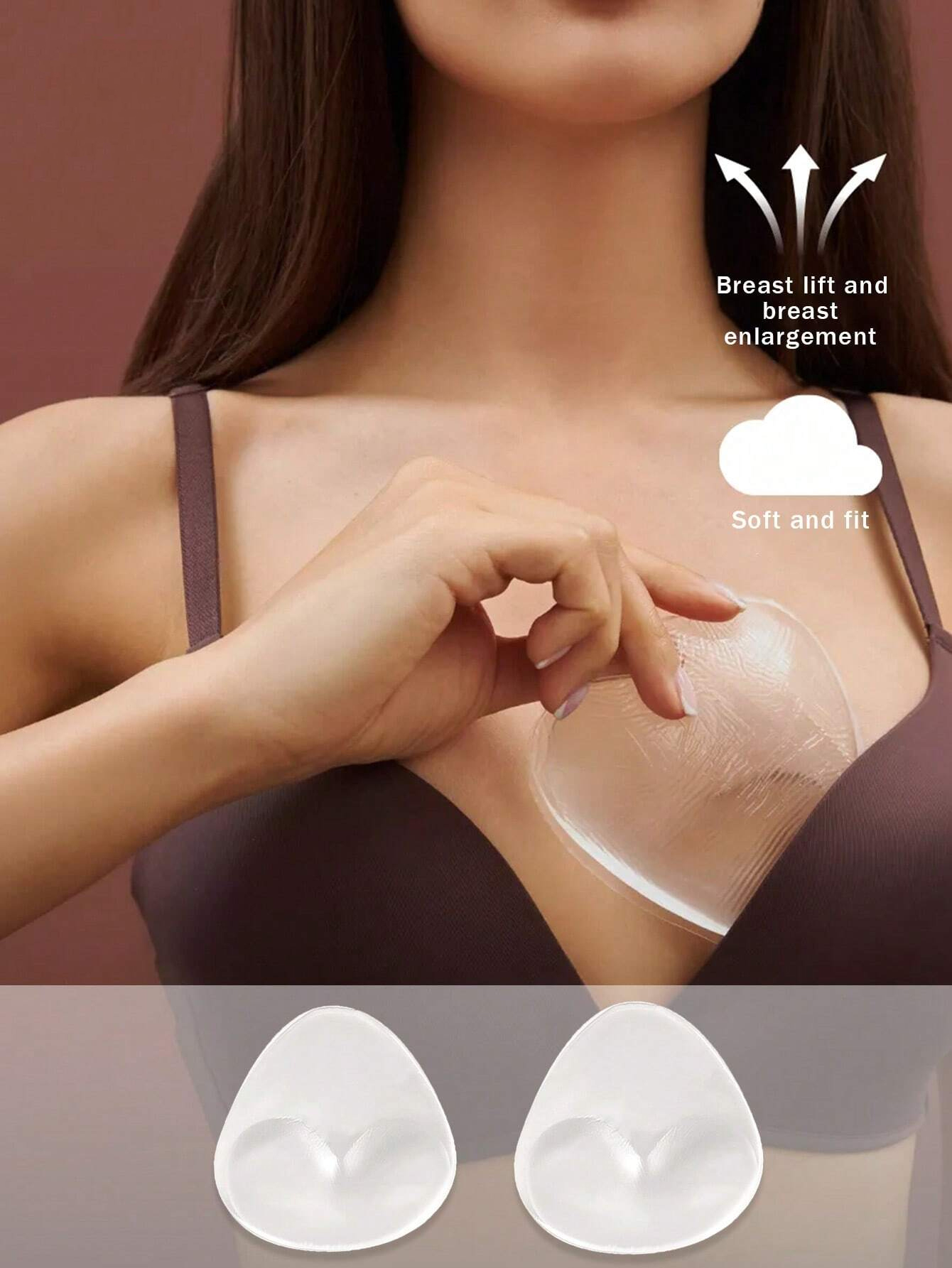 Silicone Invisible Bikini Strap Self-Adhesive Cute Seamless Inserted Chest Pad