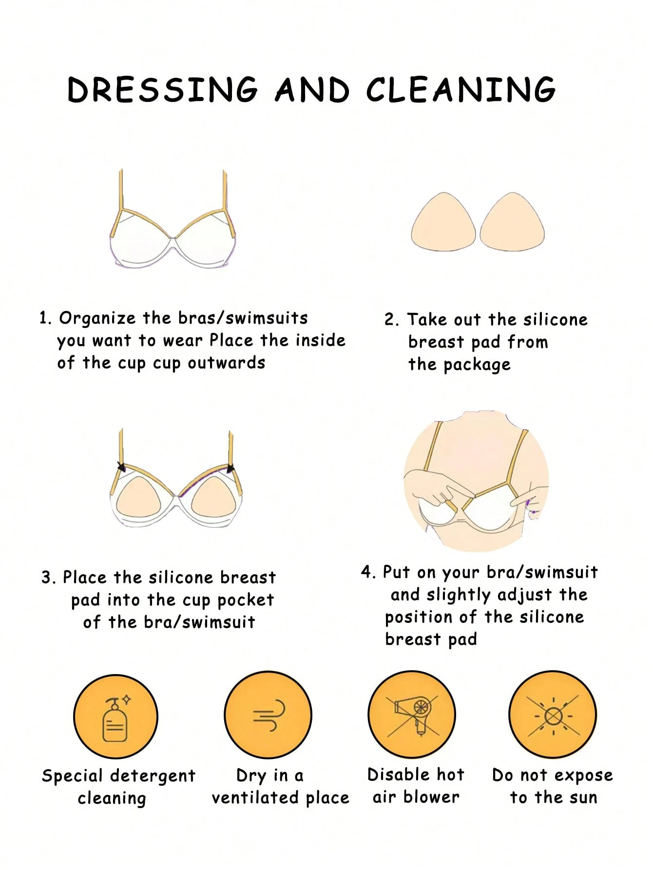 Silicone Invisible Bikini Strap Self-Adhesive Cute Seamless Inserted Chest Pad