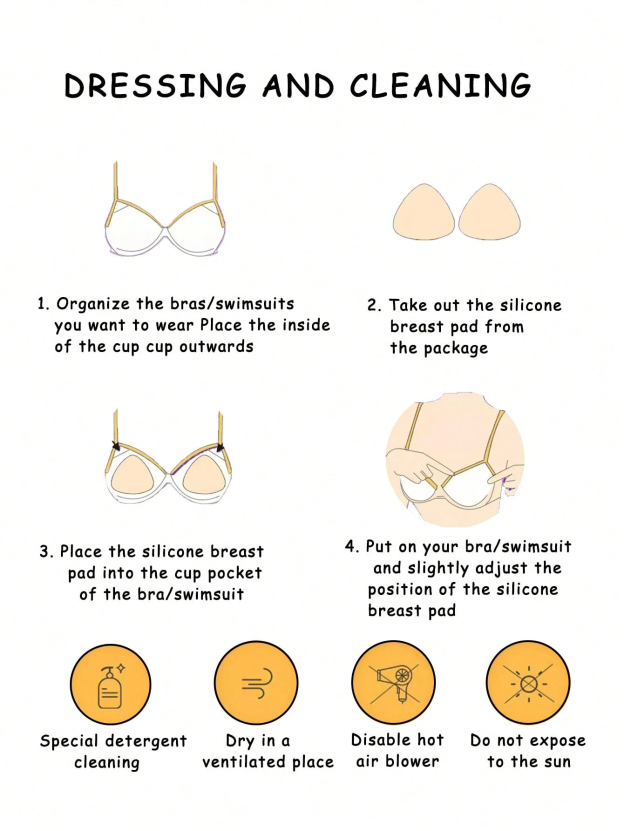 Silicone Invisible Bikini Strap Self-Adhesive Cute Seamless Inserted Chest Pad