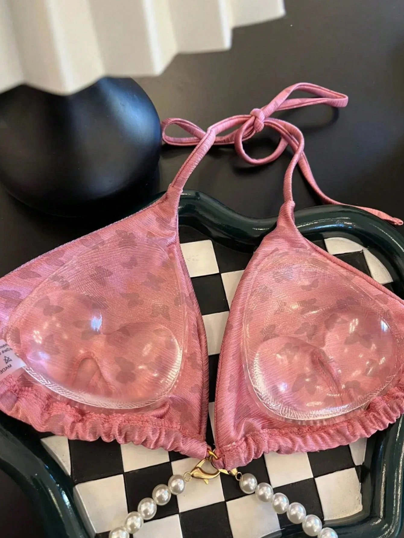 Silicone Invisible Bikini Strap Self-Adhesive Cute Seamless Inserted Chest Pad