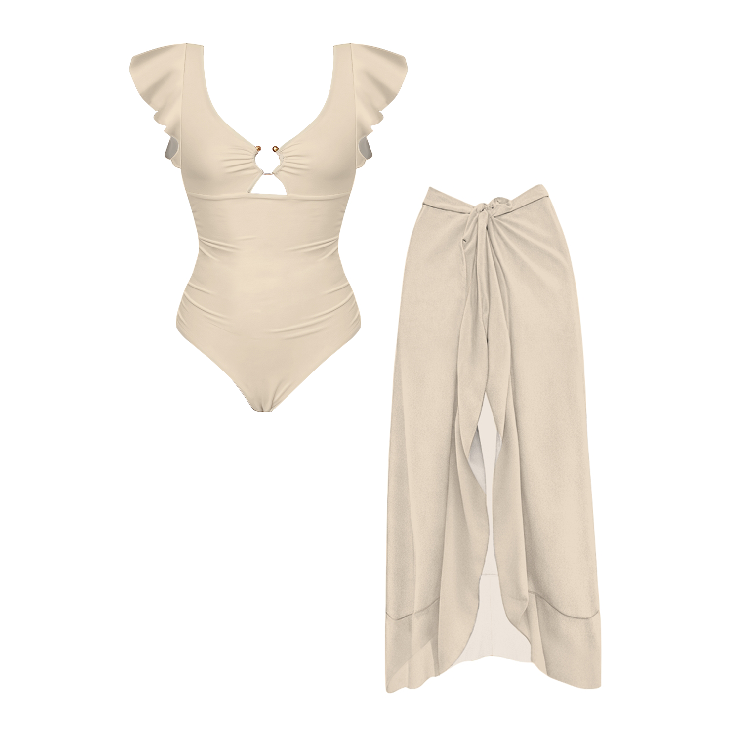 Ruffle Lace One-Piece Set