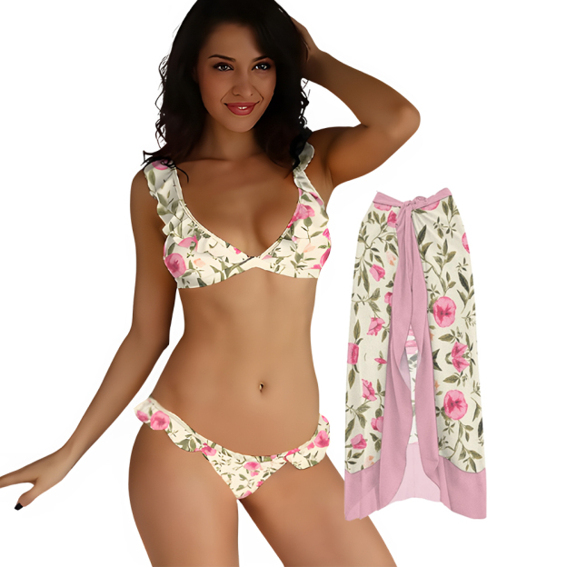 Floral Ruffle Bikini Set