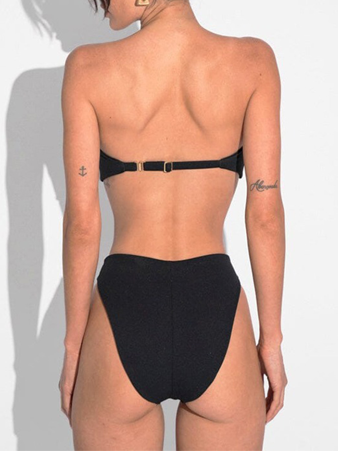 Black Bikini and Circle Maxi Dress