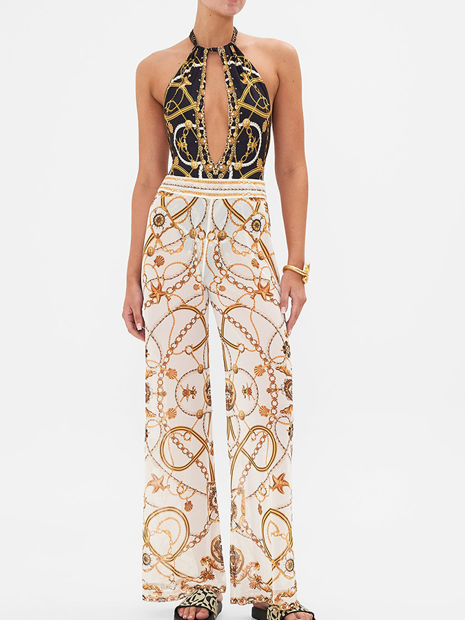 Printed One Piece and Pants Swimwear