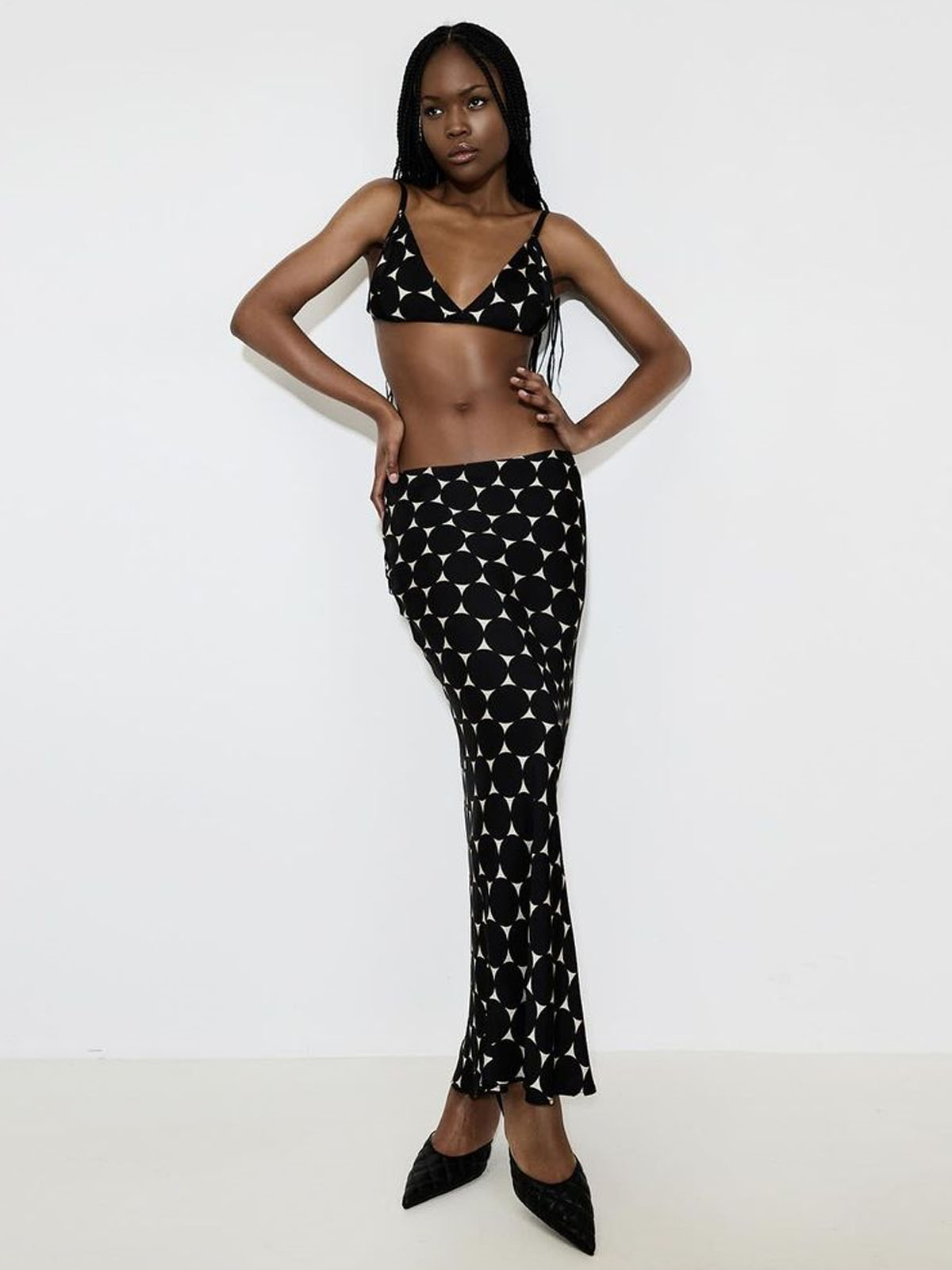 Geometric print bikini set and skirt