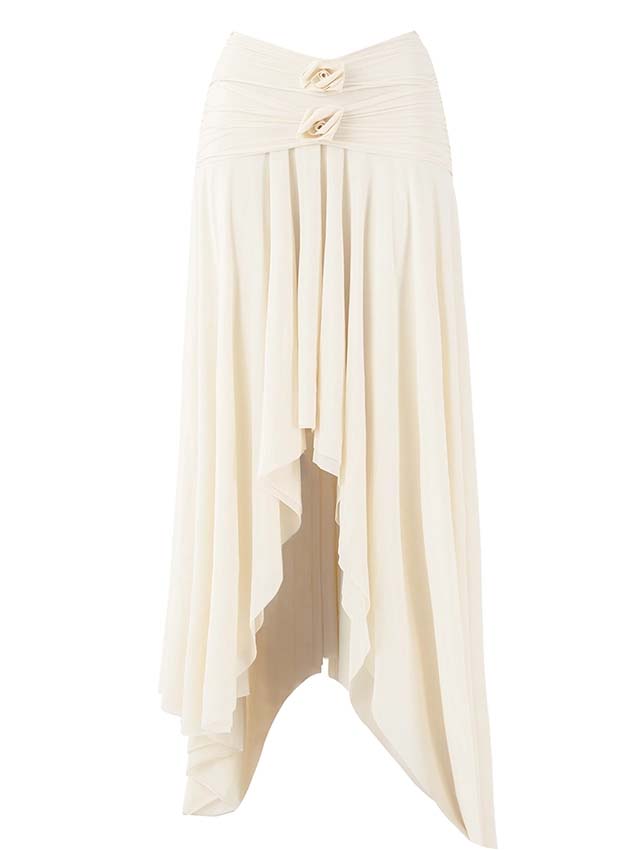 White 3D Flowers Swimsuit Set