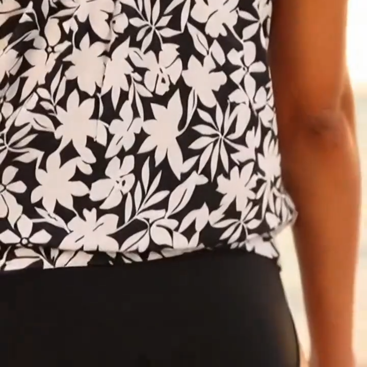 Tropical Print Tankini Two-Piece