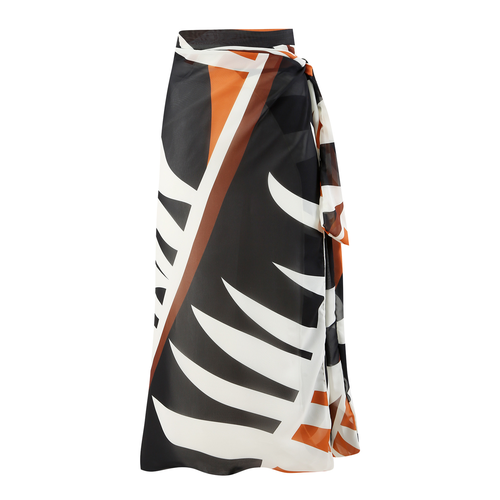 Women's Brown French Vintage One-Piece Swimsuit with Skirt