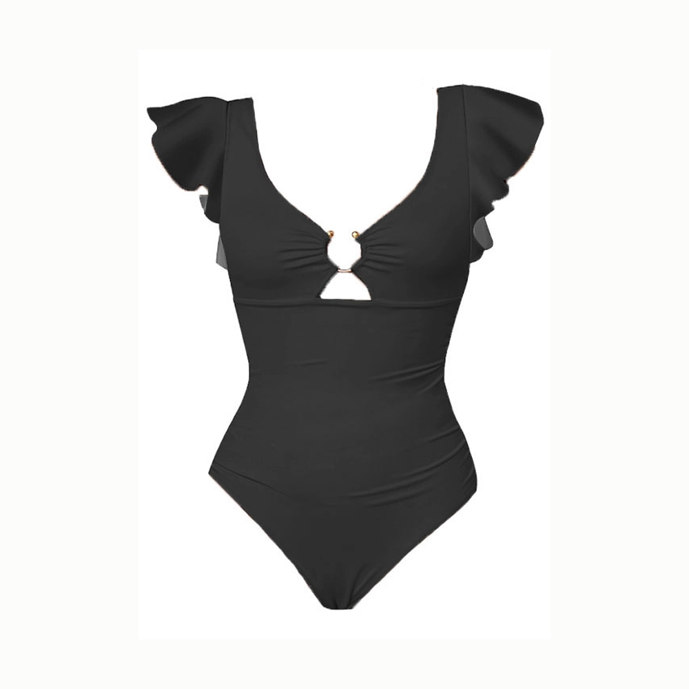 Ruffled Sleeve One-Piece Set