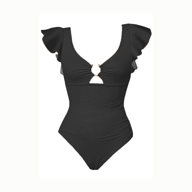 Ruffled Sleeve One-Piece Set