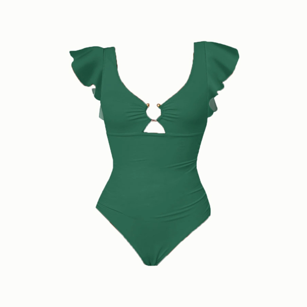 Ruffled Sleeve One-Piece Set