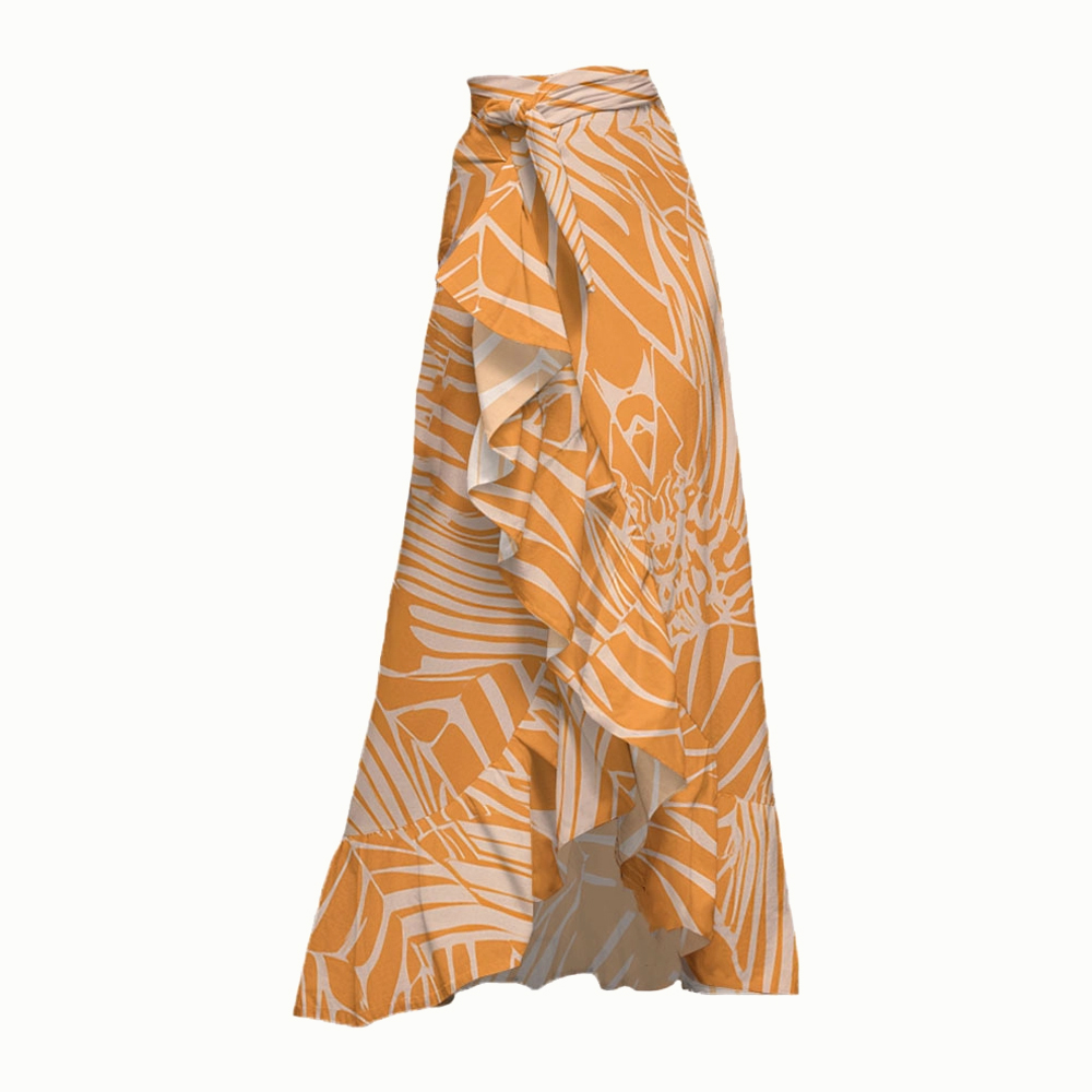 Strapless Palm Print One Piece Set