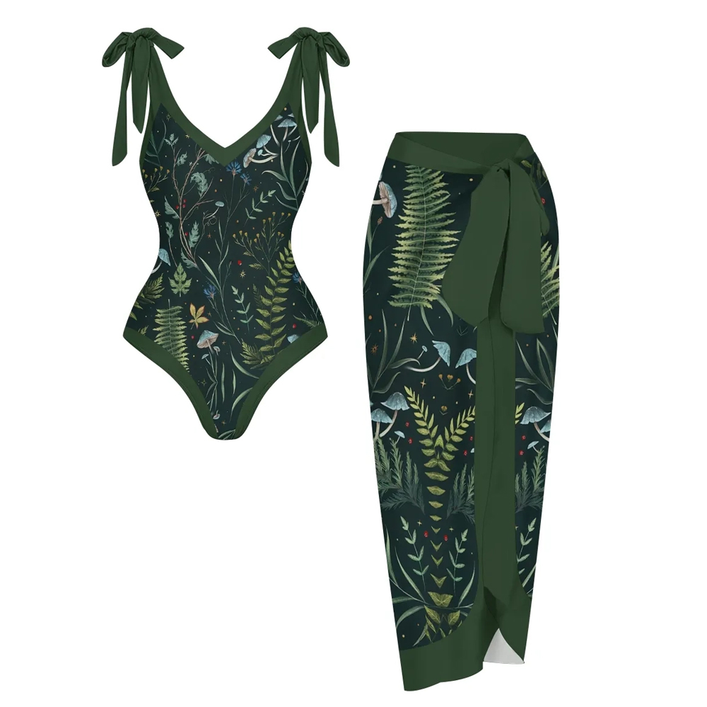 Nature-Inspired One-Piece Set