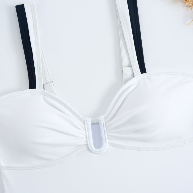 Women's Bestselling Sexy Black and White Color-Block One-Piece Swimsuit