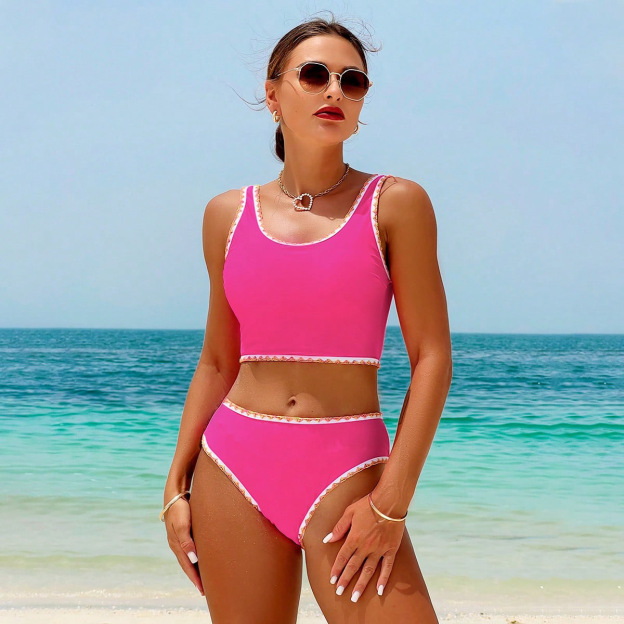 Women's Beach Tank Style High-Waisted Two-Piece Swimsuit Set