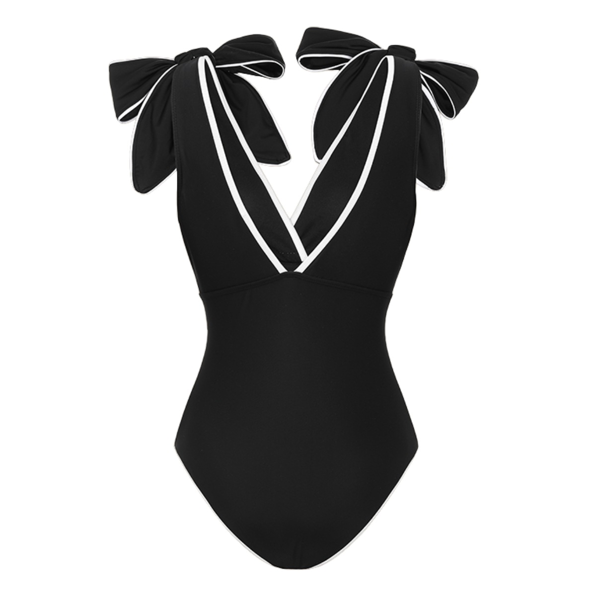 Black & White One-Piece Swimsuit Set