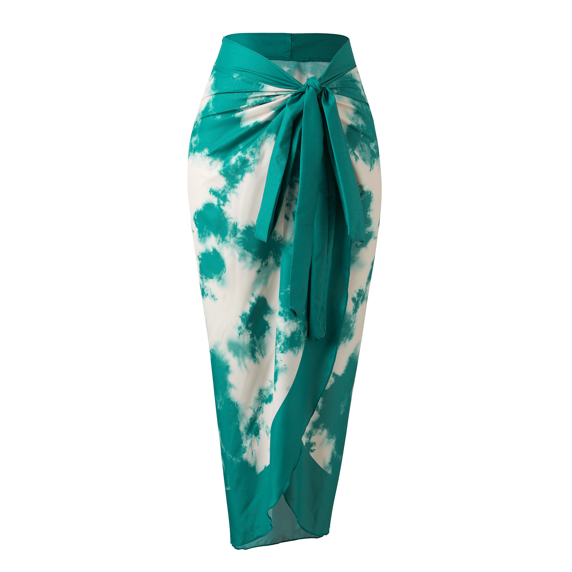 Women's Chic Tie-Dye One-Piece Swimsuit with Skirt