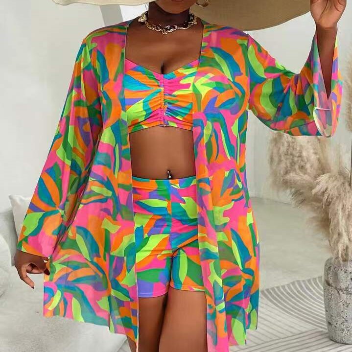 Long Sleeve 3-Piece Swimsuit Set