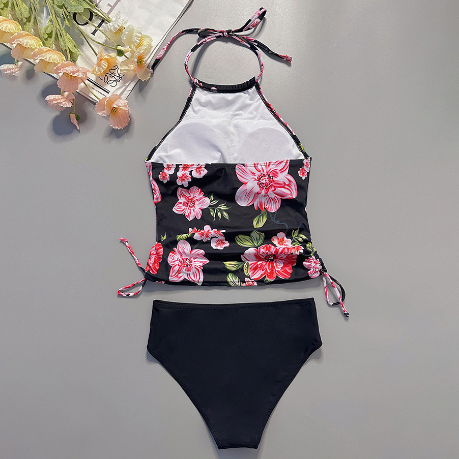 Tropical Print Tankini 2-Piece Set