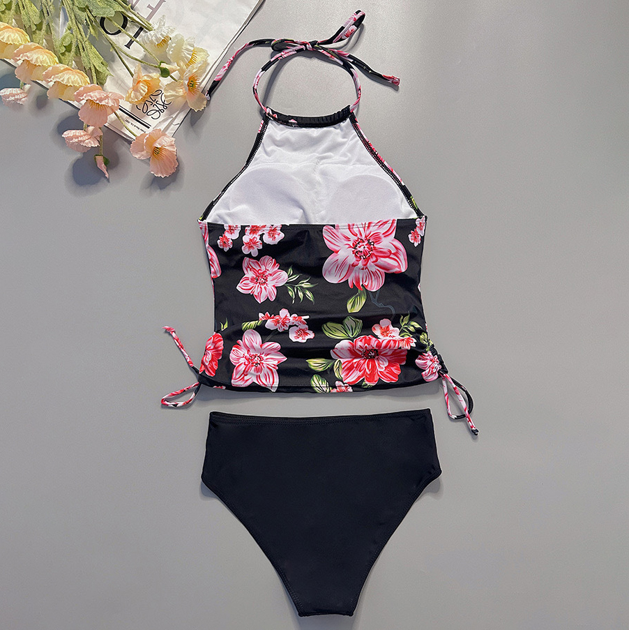 Tropical Print Tankini 2-Piece Set