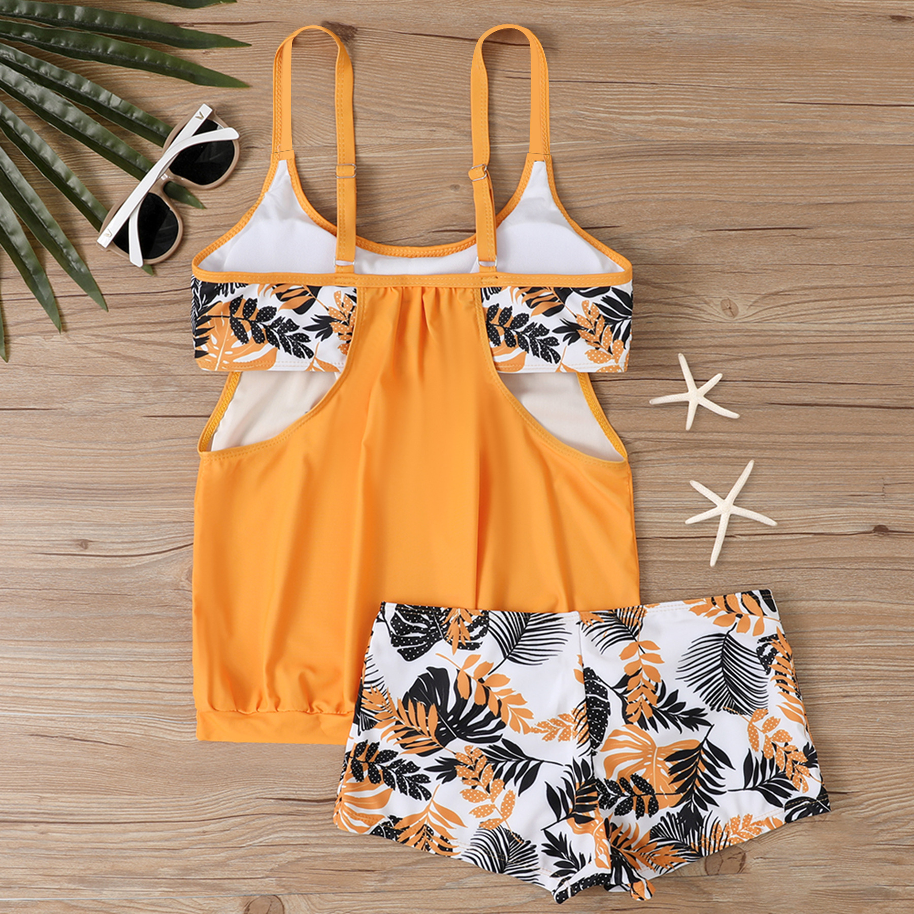Women's New Plus Size Colorful Print Tankini 2-Piece Set
