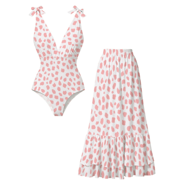 Fun Pink Dot Print One-Piece Set
