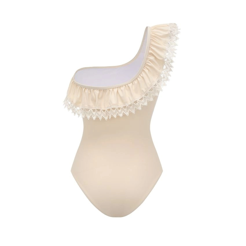 Lace Ruffle One-Piece Swimsuit Set