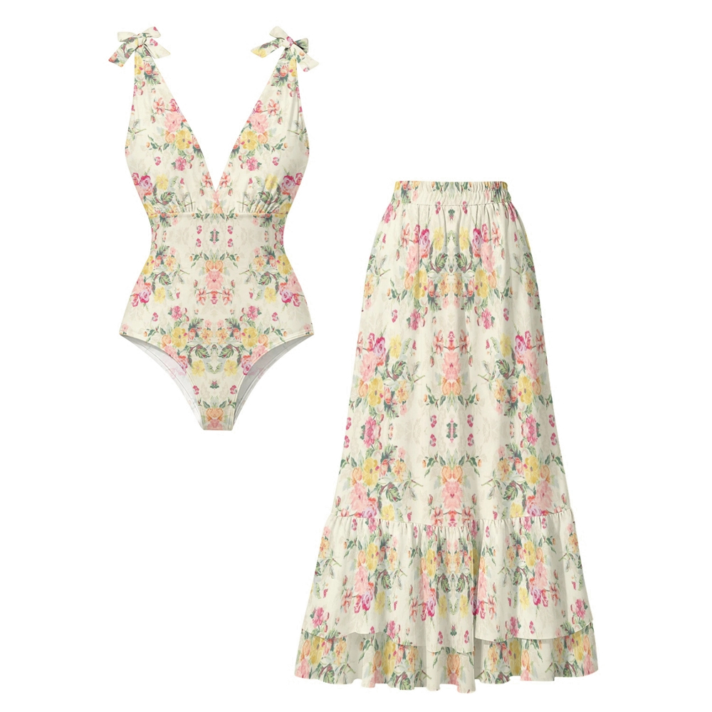 Pastel Floral One-Piece Set