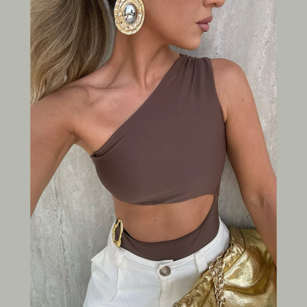 One Shoulder High Waist Monokini