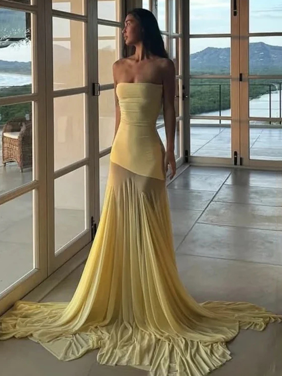 One-Shoulder Strapless Dress