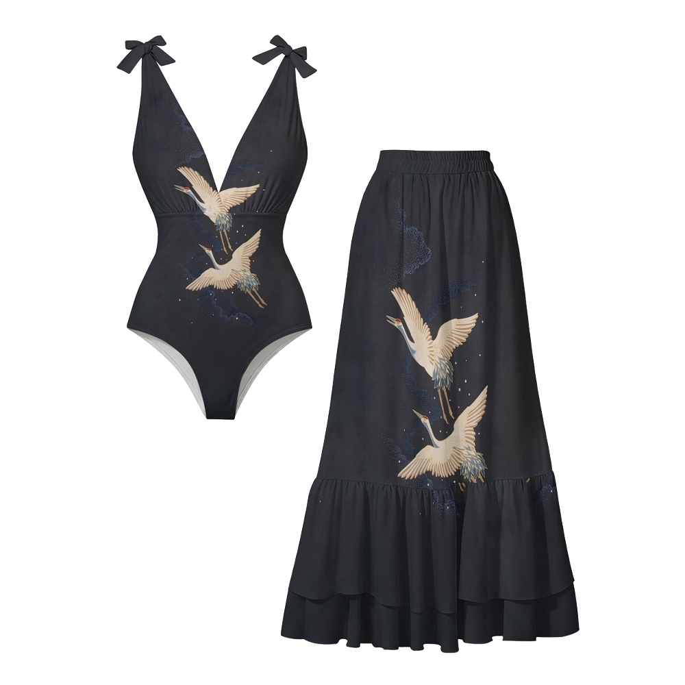 Oriental Celestial Crane One Piece Set 