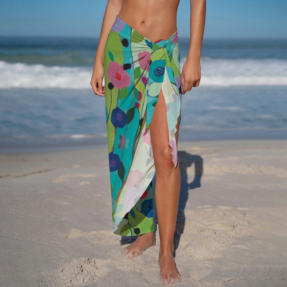 Spring Returns Plunging Swimsuit and Skirt