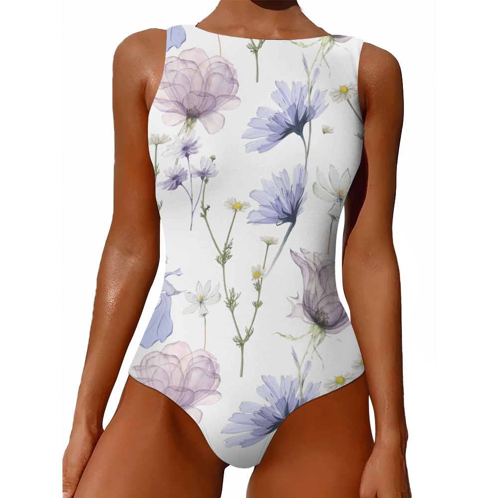 Printed One Piece Swimsuit 2403000884
