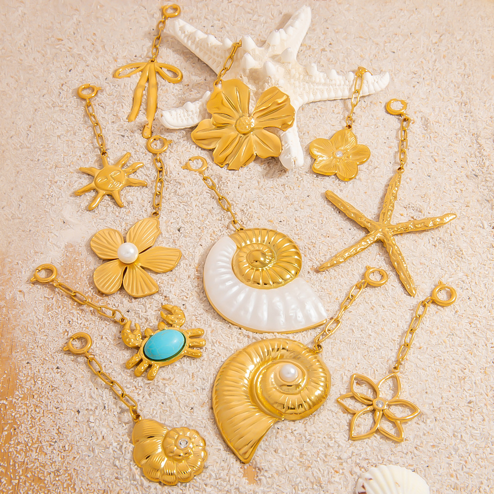 Bikini Clasp Stainless Steel Ocean Series Pendant Single Charm DIY Handmade