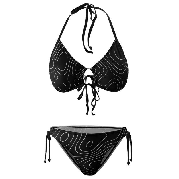 Women's Resort Style Bikini Contour Line Design Two Piece Swimwear