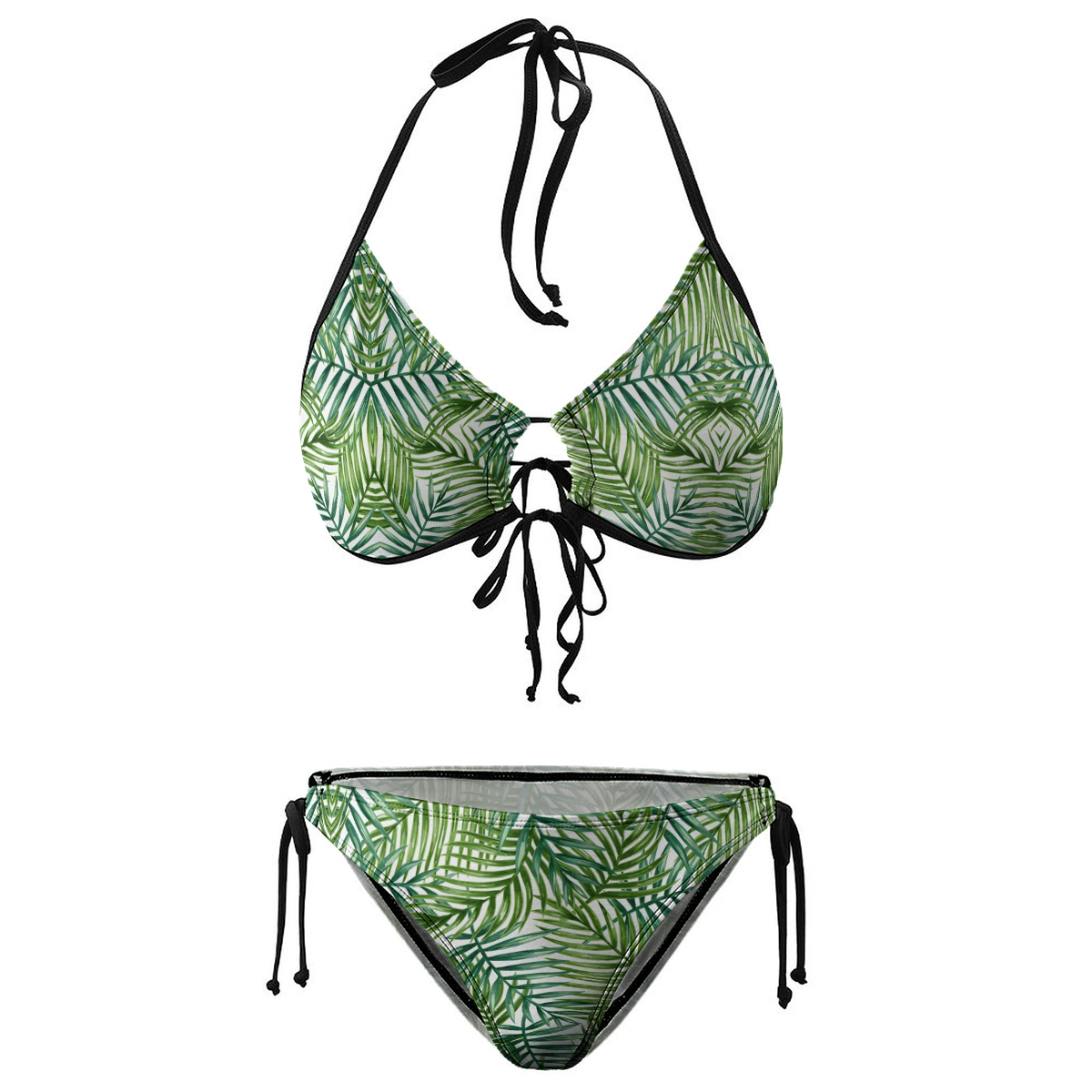 Women's Resort Style Bikini Tropical Forest Design Two Piece Swimwear