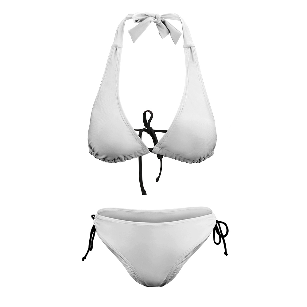 Minimalist Bikini Set with Halter Neck and Adjustable Side Ties Beach Ready Look