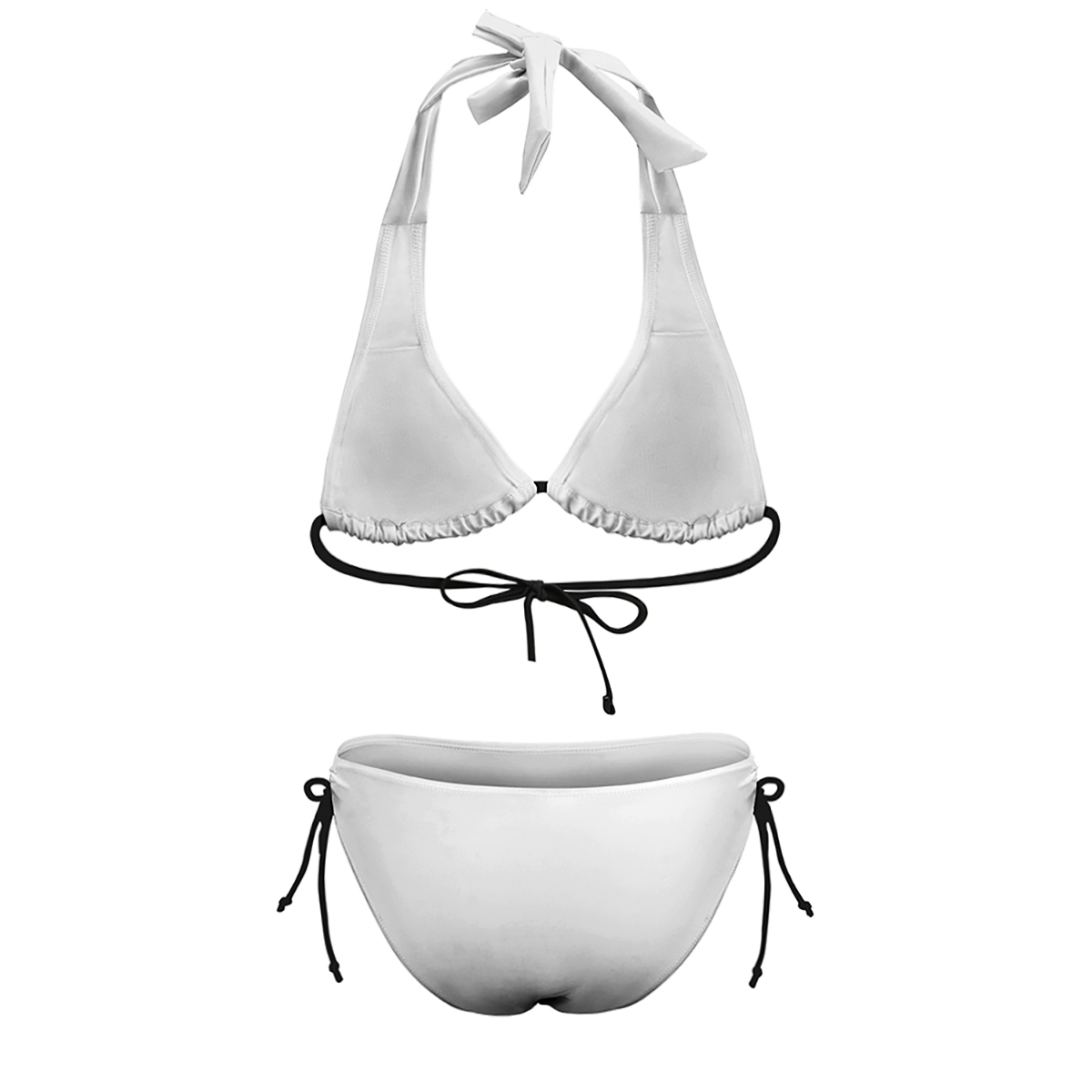 Minimalist Bikini Set with Halter Neck and Adjustable Side Ties Beach Ready Look