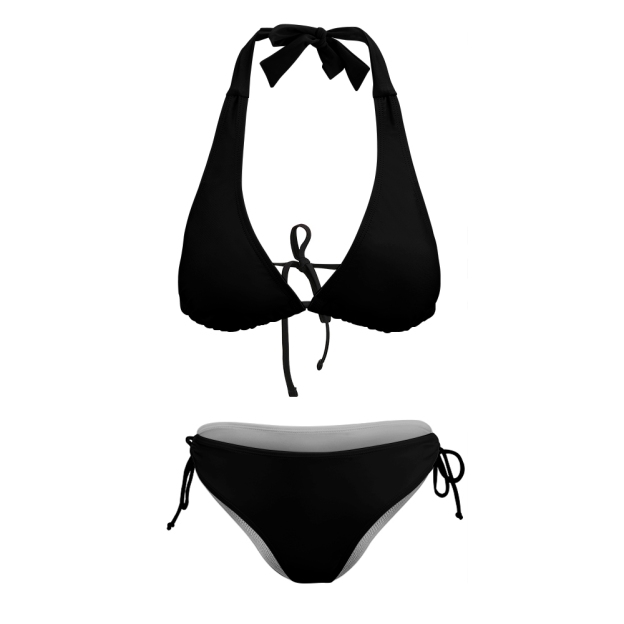 Minimalist Bikini Set with Halter Neck and Adjustable Side Ties Beach Ready Look