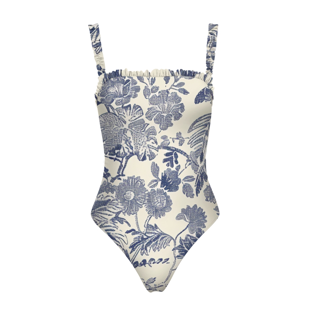 Luxury One Piece Swimsuit with Minimalist Ink Inspired Design and Soft Texture