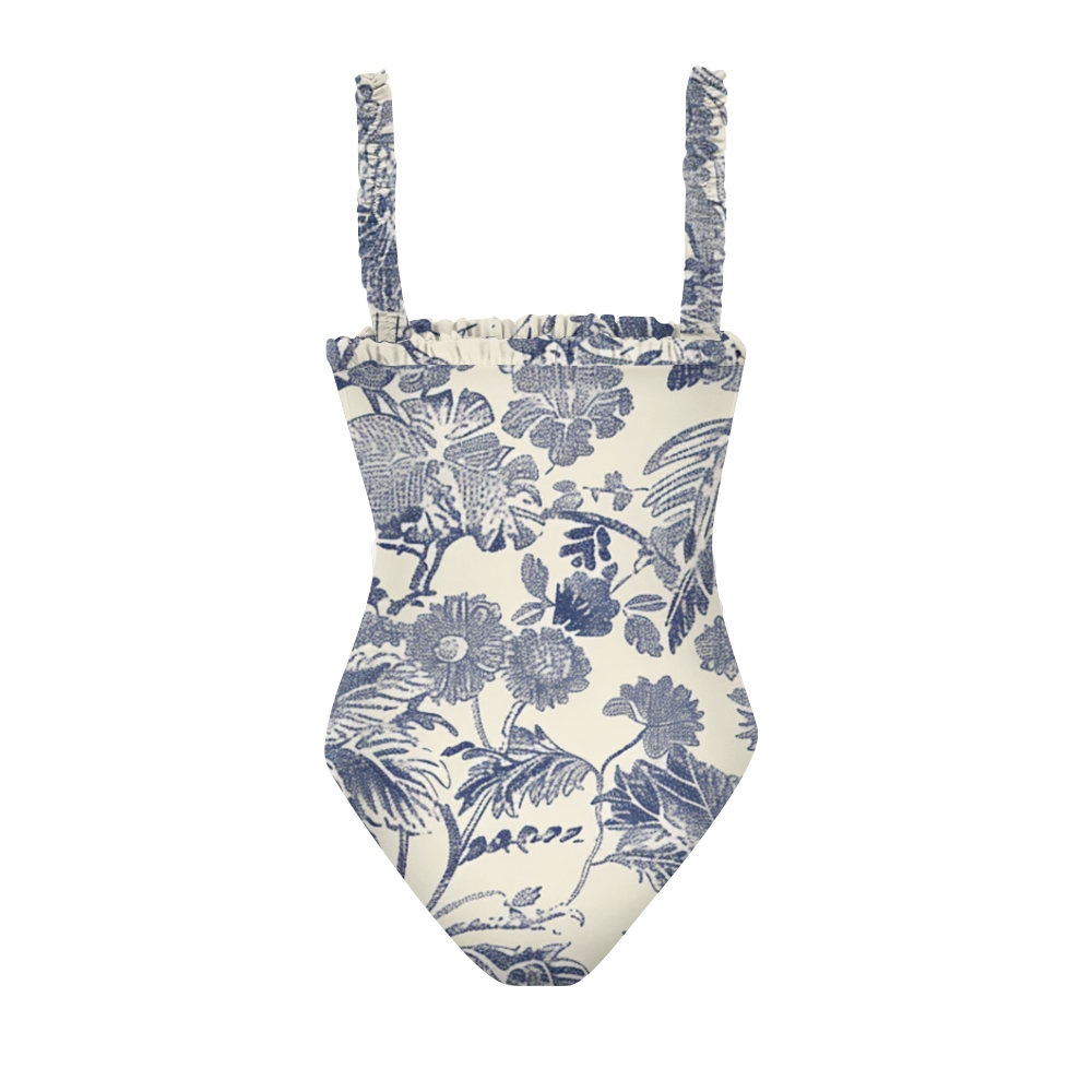 Luxury One Piece Swimsuit with Minimalist Ink Inspired Design and Soft Texture