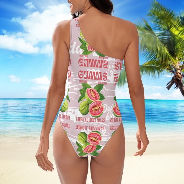 Fun & Fresh One-Piece with Guava Theme and Beach-Ready Look