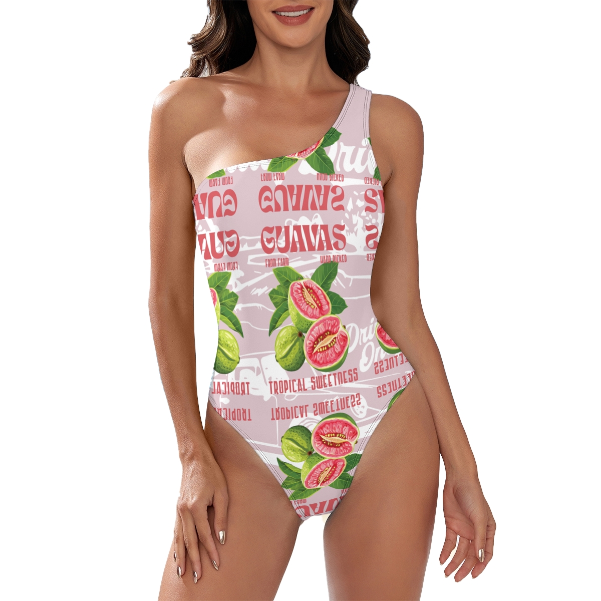 Fun & Fresh One-Piece with Guava Theme and Beach-Ready Look